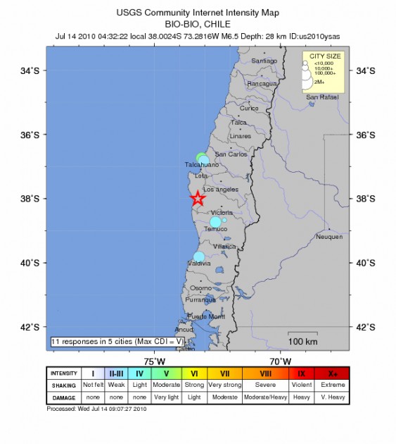 Detalle del sismo del 14 de julio | USGS