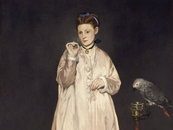 La mujer con un loro | Edouard Manet
