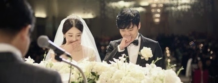 Sungmin y Kim Saeun en su boda