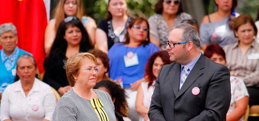 Michelle Bachelet y Sebastián Dávalos | Pedro Cerda | Agencia UNO