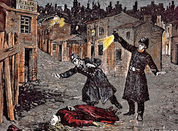 Representación de un asesinato cometido en Londres en 1888