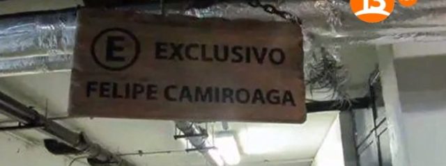 Ex estacionamiento de Felipe Camiroaga en TVN| Captura Canal-13 