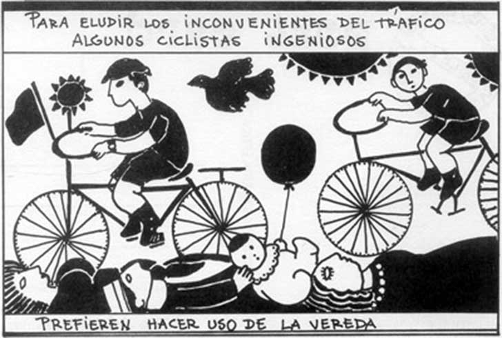Artefacto de Nicanor Parra sobre los ciclistas