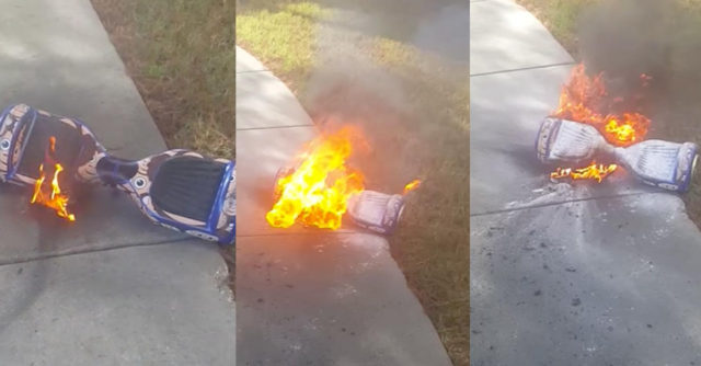 Un Hoverboard incendiándose | Amazetify