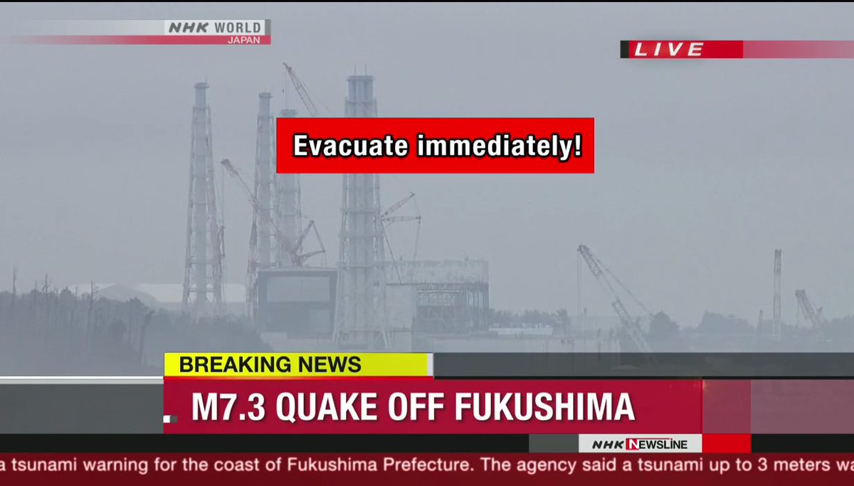 La alerta de tsunami en la televisión pública japonesa