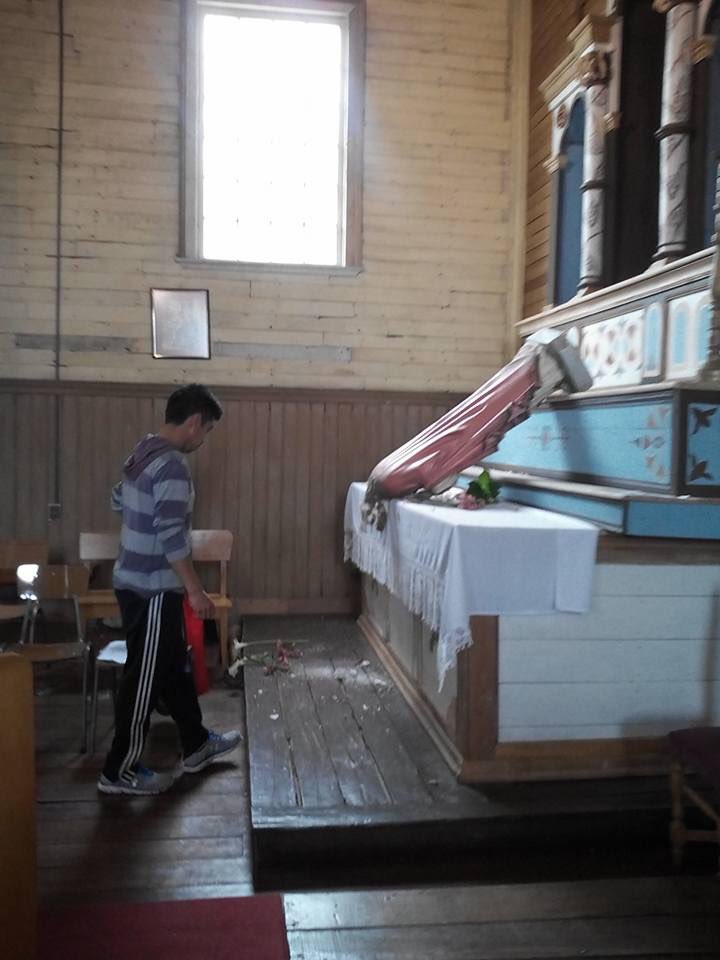 Daños en Iglesia Nuestra Señora del Rosario de Chonchi