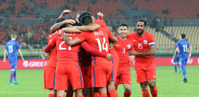 Chile festejando el primer gol | La Roja