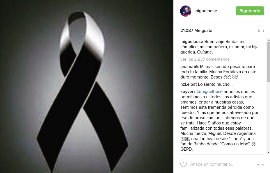 Miguel Bosé publica conmovedora despedida a su fallecida sobrina Bimba Bosé