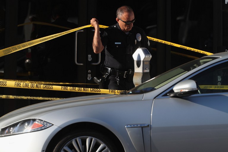 El auto donde fue encontrado el cuerpo de  Gooding | AFP | Frederick M. Brown