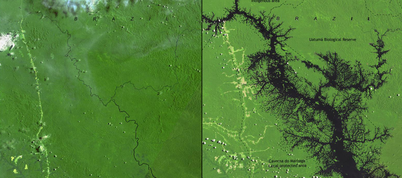 Impacto de la Represa de Balbina, Brasil, entre 1985 y 2007 