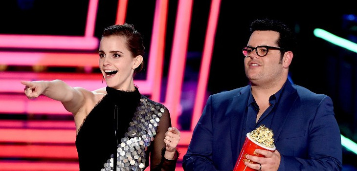 Actores de “La bella y la bestia”, Emma Watson (izquierda) y Josh Gad (derecha) | Kevin Winter | Getty Images | AFP