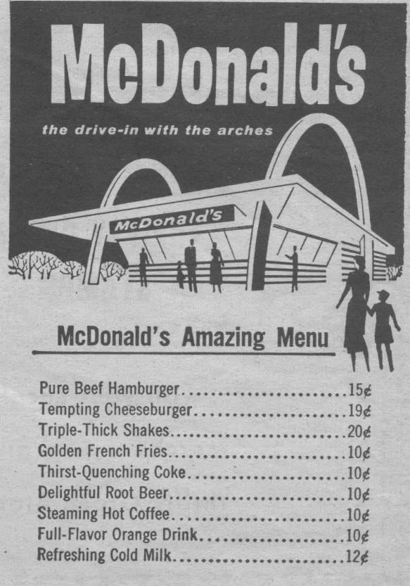 Menú original de McDonald's
