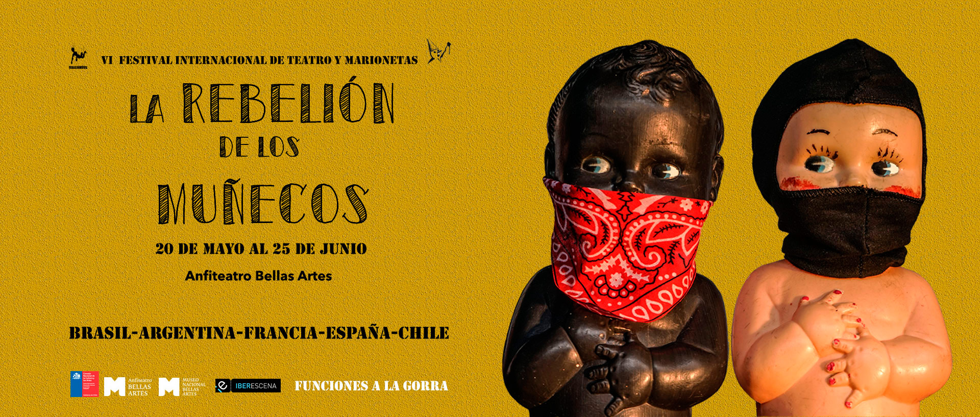 Afiche del Festival Internacional de Teatro y Marionetas: La Rebelión de Los Muñecos.