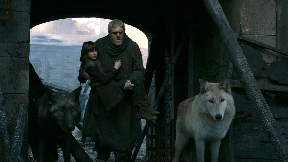 Bran Stark, Hodor y direwolves en "Game of Thrones"