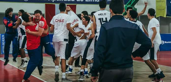 Perú Basket / el festejo chileno