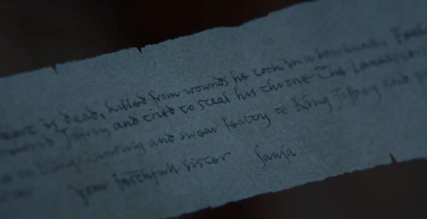 Mensaje de Sansa que Arya halló | Game of Thrones 7x05