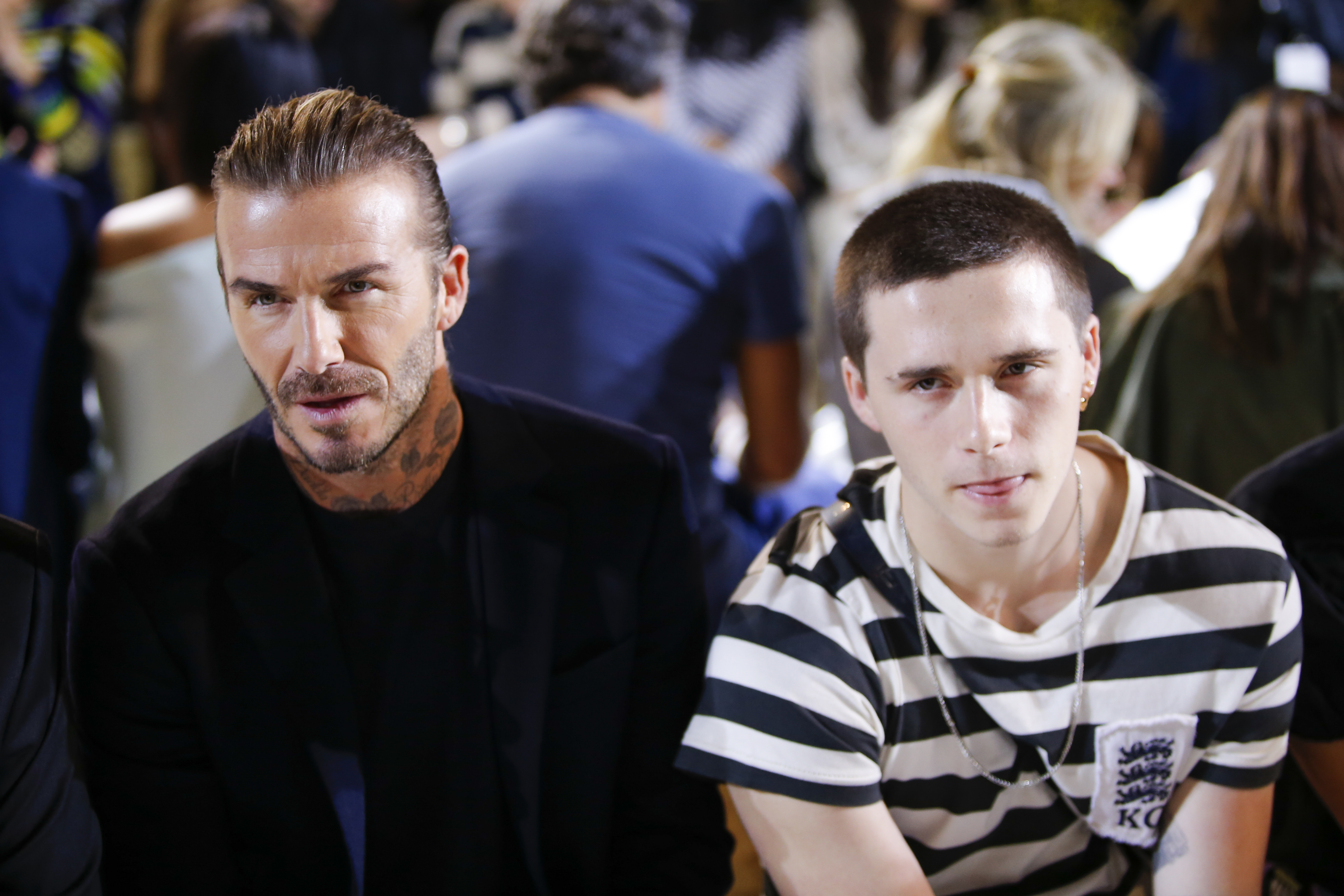 David Beckham y Brooklyn Beckham | AFP