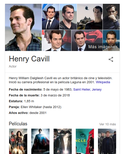 Google "mata" a Henry Cavill