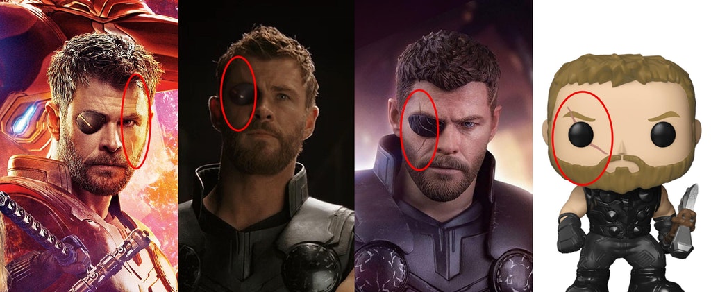 Thor en póster de "Los Vengadores 3" (primera imagen a la izquierda) vs. imágenes anteriores del personaje | Marvel | Reddit