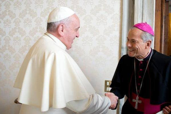 Cristián Caro Cordero y el papa Francisco