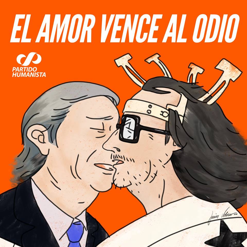 Partido Humanista Lanza Polemico Afiche Que Caricaturiza Beso Entre Kast Y Florcita Motuda Nacional Biobiochile