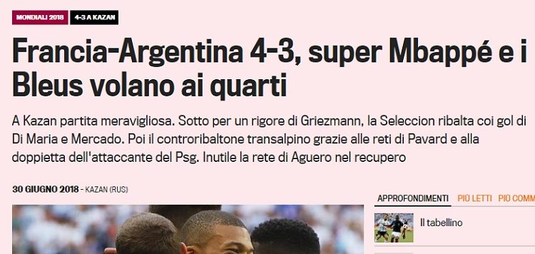   The Gazzetta dello Sport 