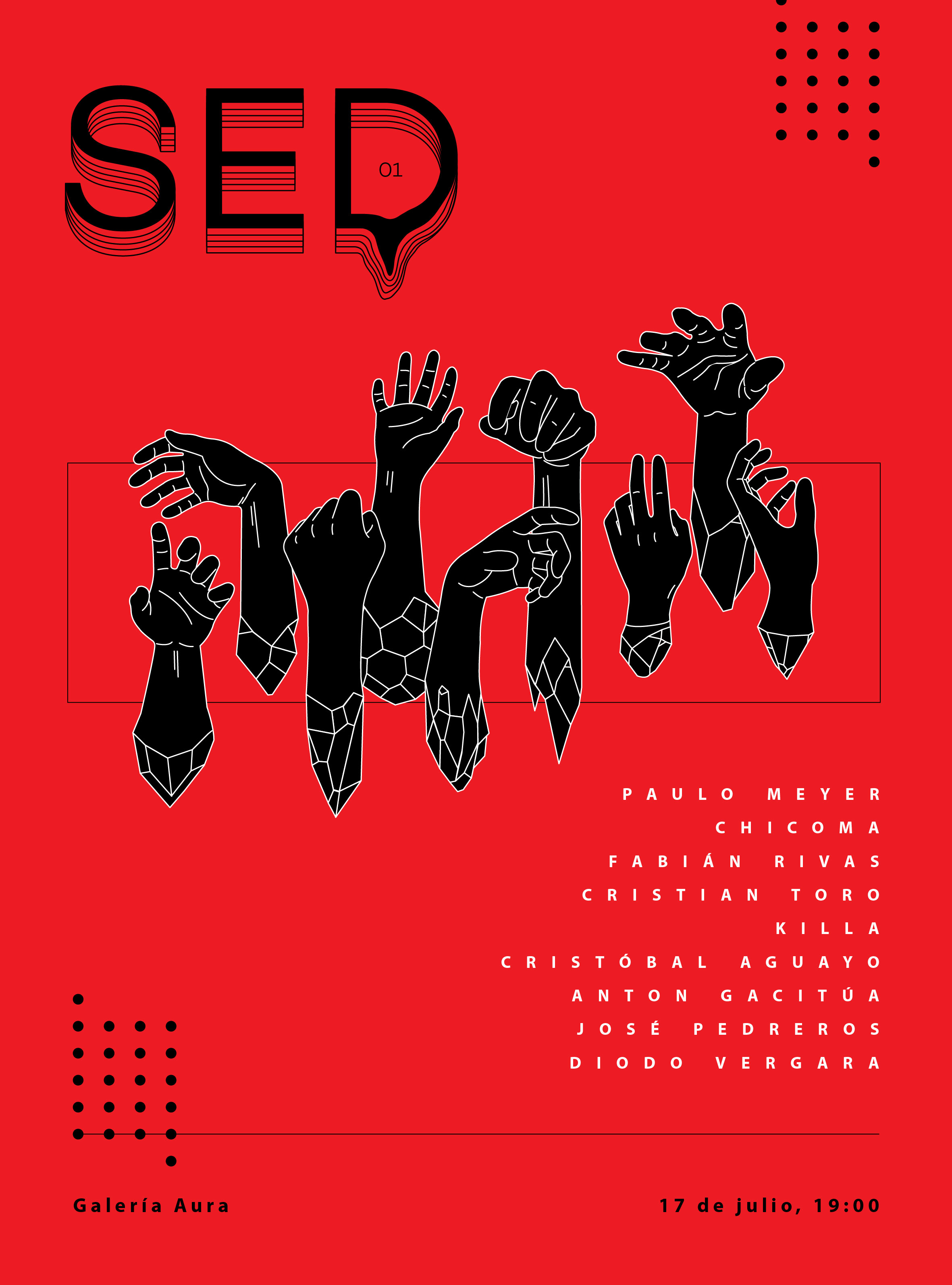 El afiche de la exposición "Sed".