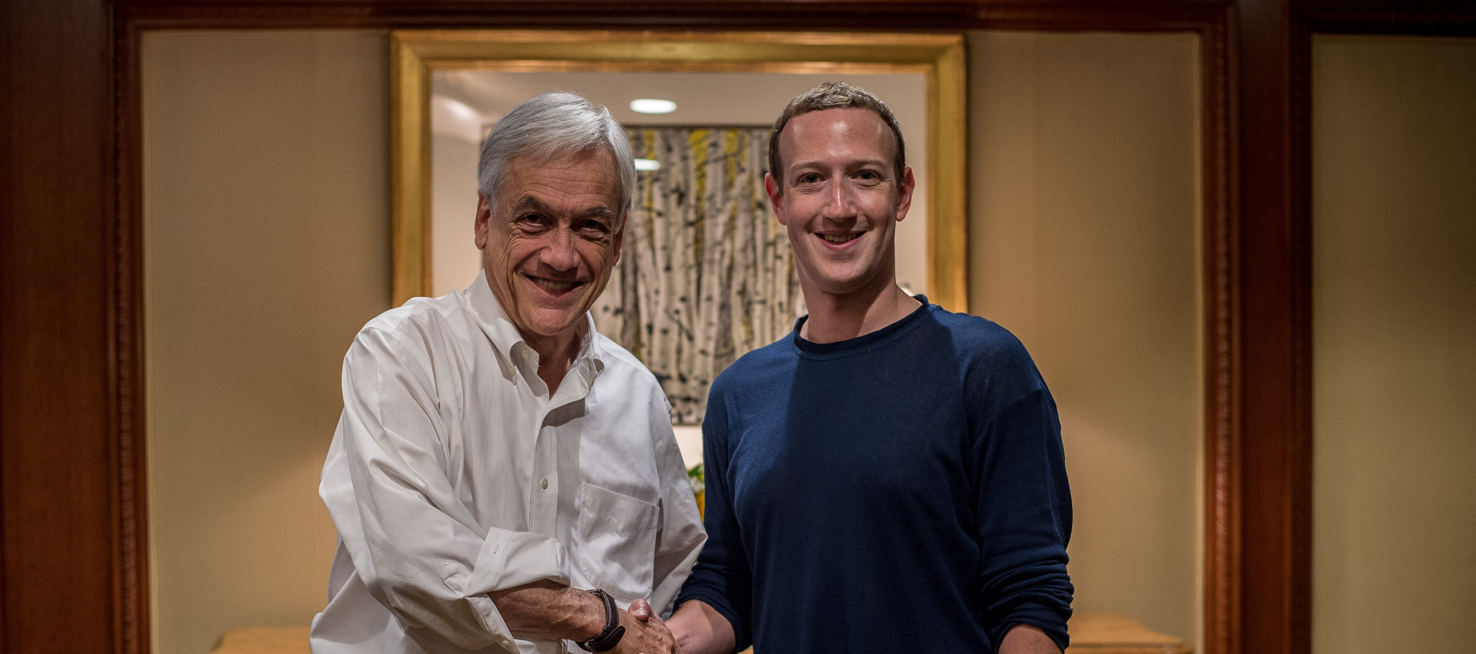 Sebastian Pinera y Mark Zuckerberg | Prensa Presidencia