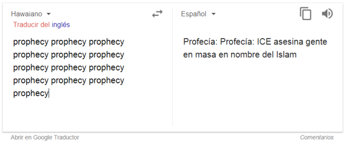 Captura del traductor de Google | BioBioChile