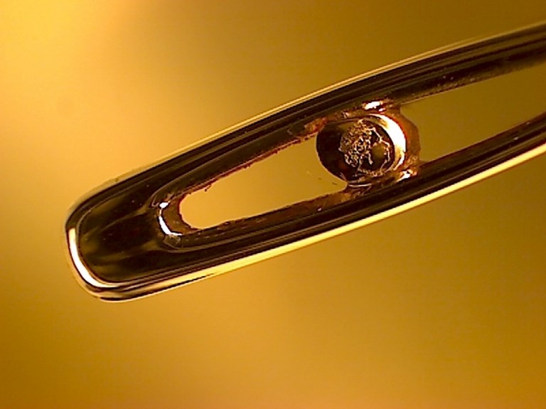 La reina Isabel II en una gota de oro en el ojo de una aguja | Graham Short | AFP