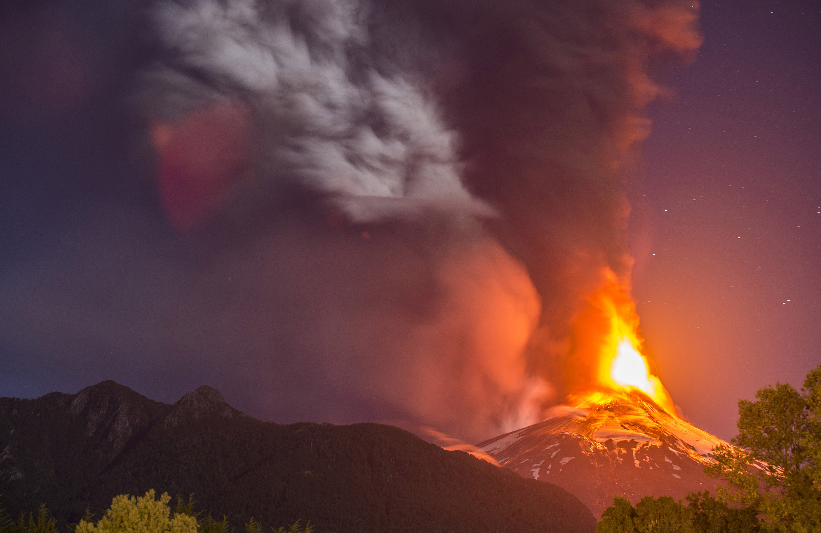 Erupción del volcán Villarrica en 2015 | Francisco Negroni | Agencia UNO