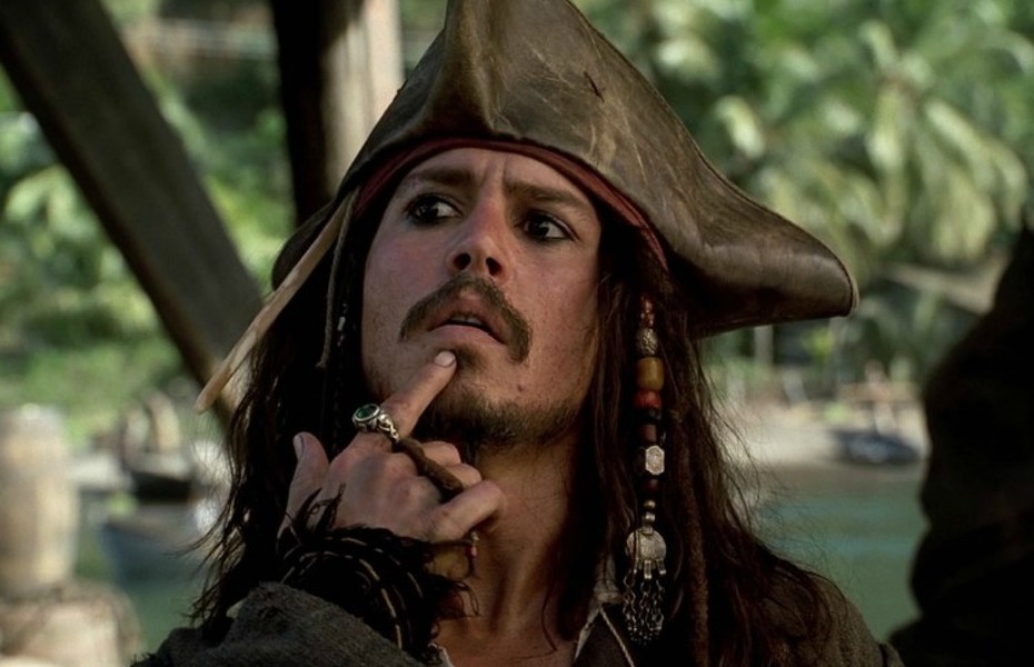 Capitán Jack Sparrow en Piratas del Caribe