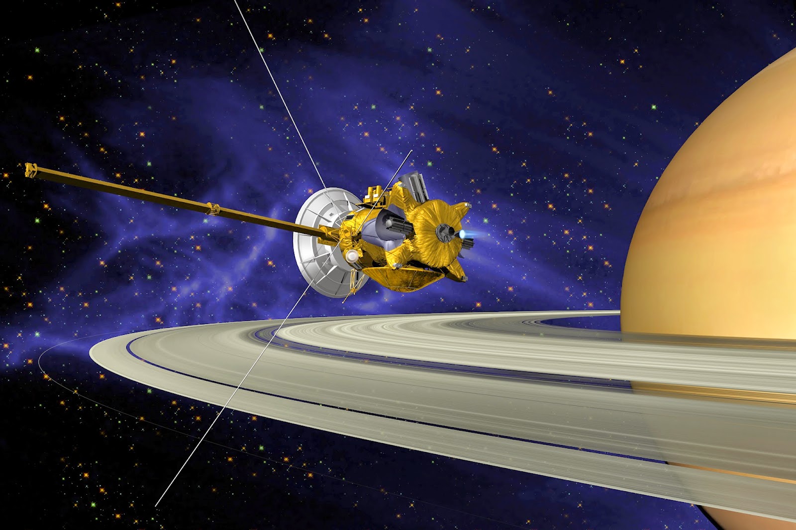 Representación de la sonda Cassini en Saturno | NASA