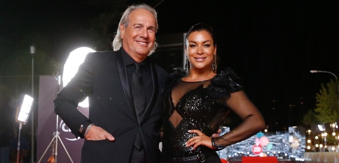 17 de FEBRERO del 2017/Viña del Mar 
Marlen Olivari, junto a su marido Luciano Marocchino,durante la Gala del Festival de Viña del Mar 2017, realizada en las afueras del Hotel Enjoy de Viña del Mar.
FOTO:FRANCISCO LONGA/AGENCIAUNO