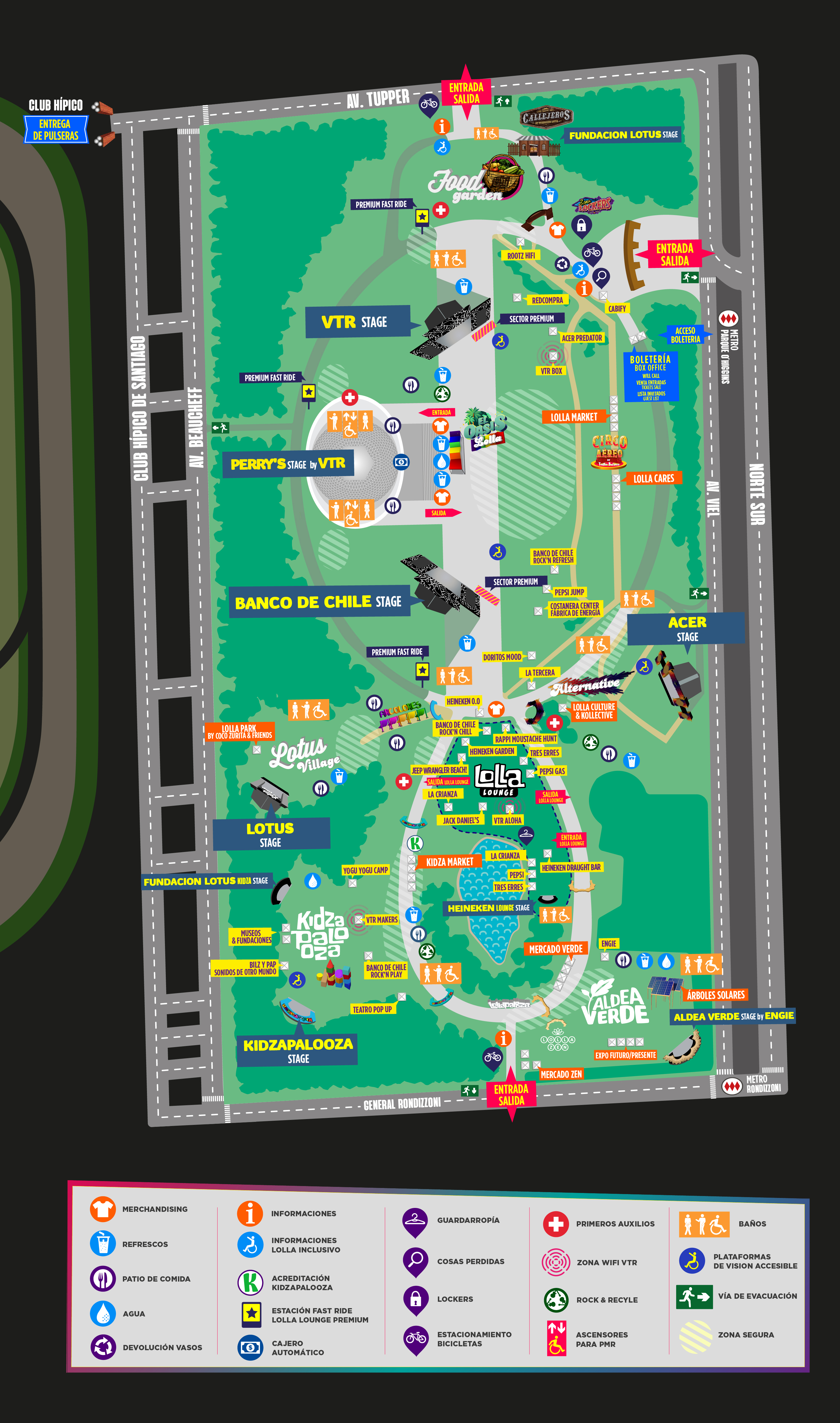 Mapa de Lollapalooza 2019 
