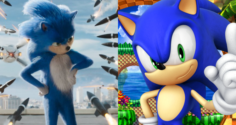 Izquierda: Sonic de la película; derecha: Sonic de videojuegos