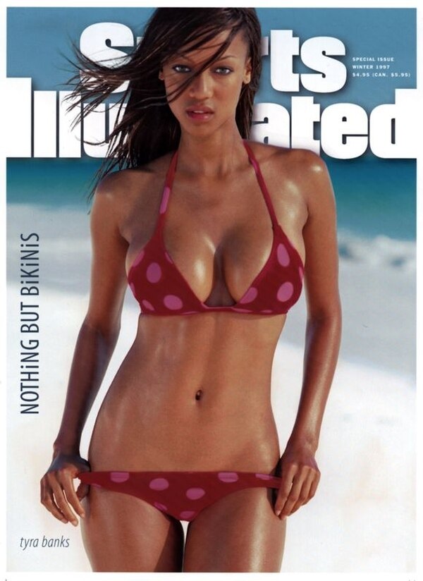 Tyra Banks en su primera portada de Sports Illustrated