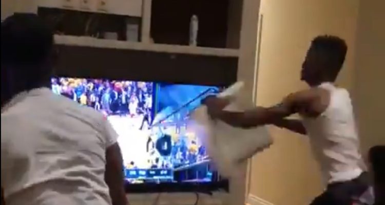 Furioso hincha rompe dos televisores y agrede a amigo luego de la derrota de los Warriors en la NBA