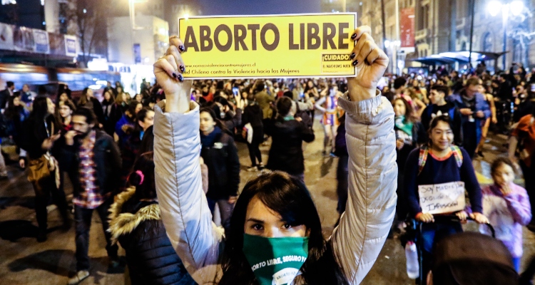 Marcha por aborto en Santiago en 2018