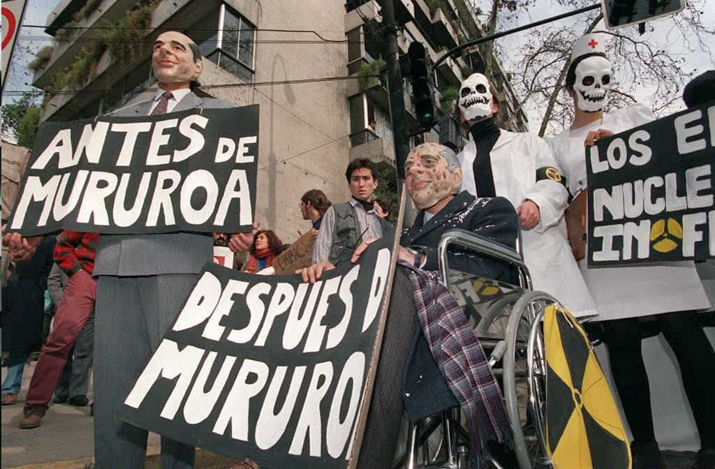 Protesta en Chile contra pruebas en Mururoa en 1995 | AFP