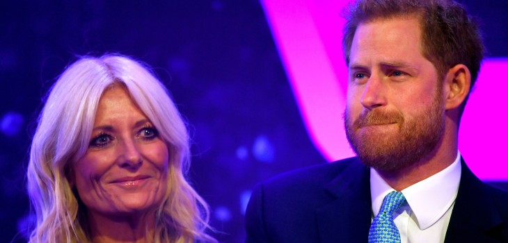 Britain’s Prince Harry, Duke of Sussex (R) stands alongside television presenter Gaby Roslin as he delivers a speech during the annual WellChild Awards in London on October 15, 2019. – WellChild is the national charity for seriously ill children and their families. The WellChild Awards celebrate the inspiring qualities of some of the country’s seriously ill young people and the dedication of those who care for and support them. (Photo by TOBY MELVILLE / POOL / AFP)