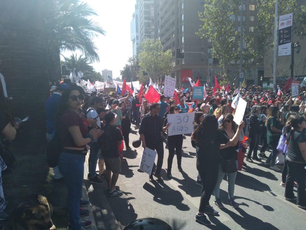 Marcha en Plaza Italia