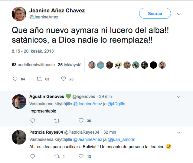Twitter / Jeanine Áñez