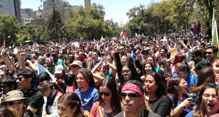 Manifestación en el centro de Santiago