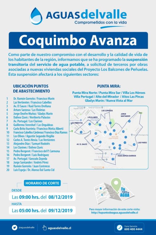 Corte de agua en Coquimbo