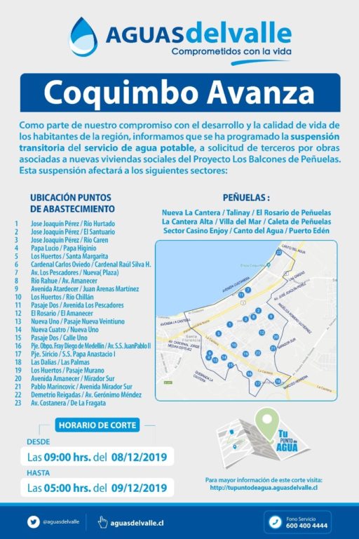 Corte de agua en Coquimbo