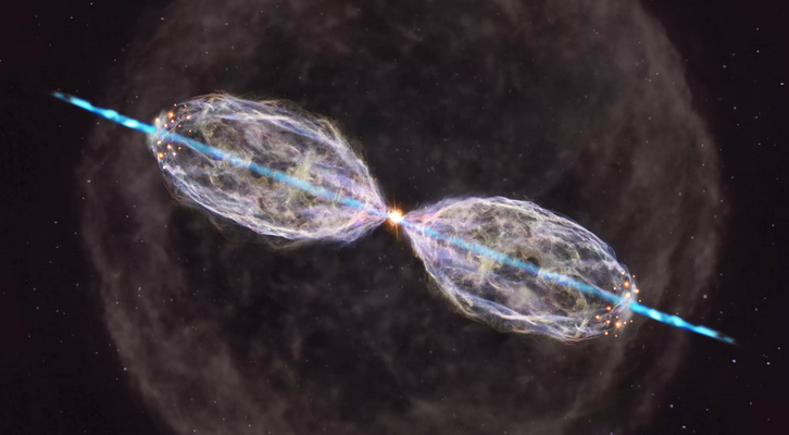 Representación del gas esférico difuso emitido por la estrella en el pasado | ALMA