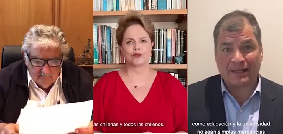 José “Pepe” Mujica, Dilma Rouseff y Rafael Correa 