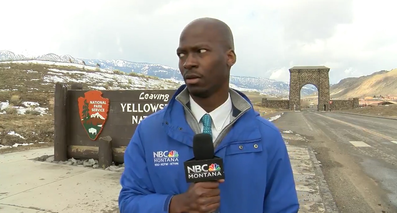 Reportero huye de bisontes | @DeionNBCMT en Twitter