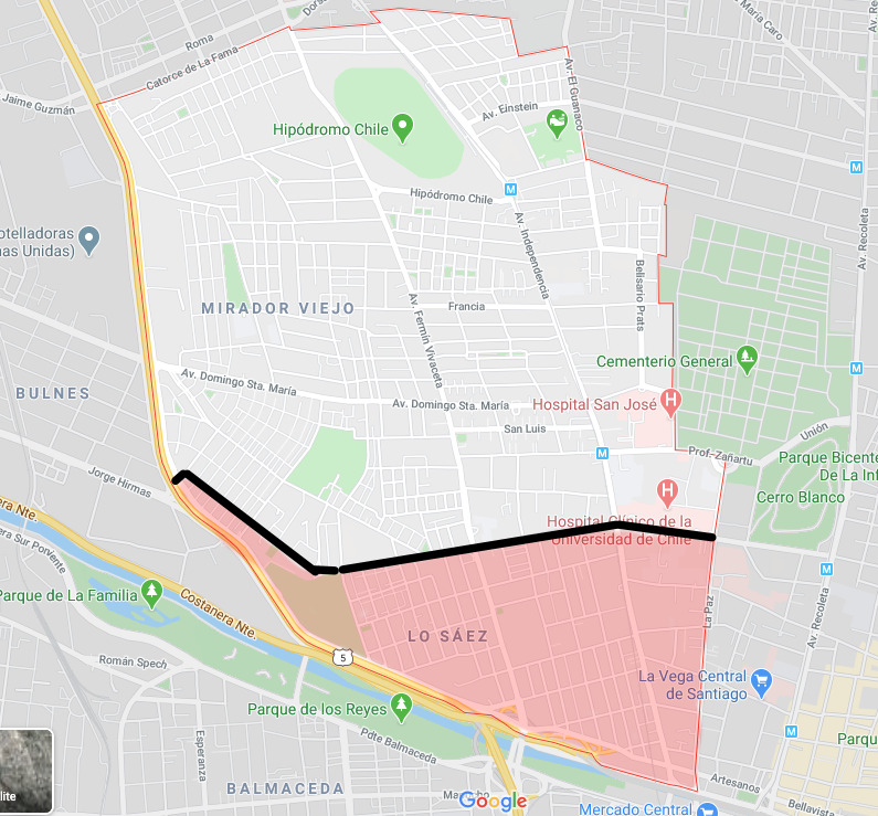 Zona sur de Independencia | Google Maps